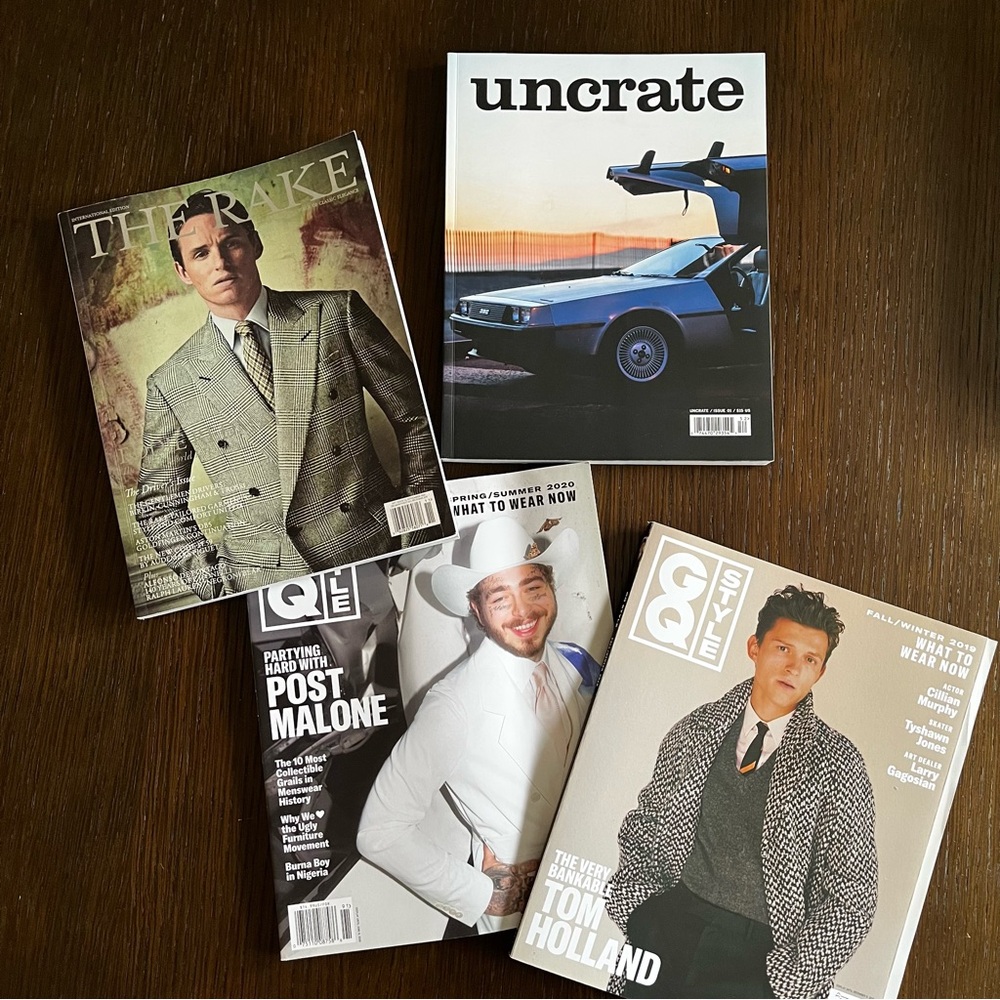 Men’s Fashion and Lifestyle Magazines GQ, uncrate, The Rake —great fashion inspo